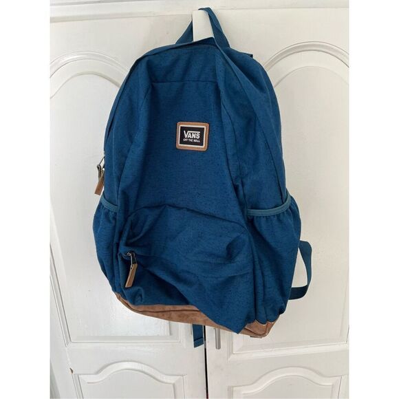 Vans Off The Wall Backpack Blue with Leather Accent - Picture 1 of 8